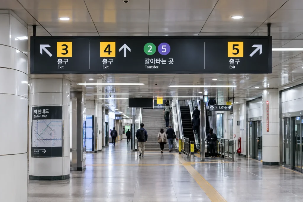 How to Read Korean Subway Exit Numbers and Station Signs
